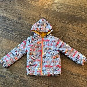 Kids' Hooded Jacket with Car Print